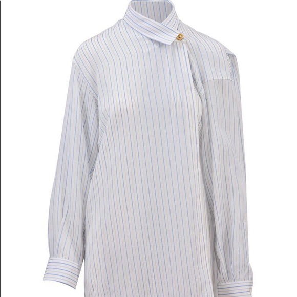 balenciaga white baby blue pulled shirt - Picture 4 of 10